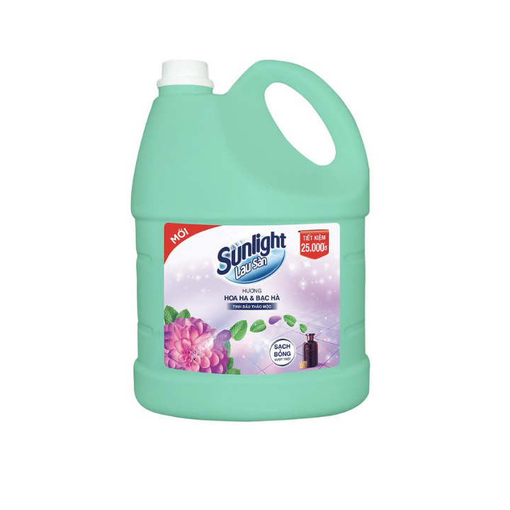 Nước lau sàn sunlight hương hoa hạ và bạc hà 3.8kg