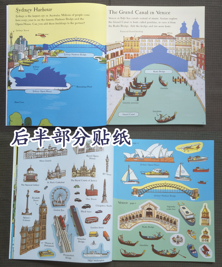 Usborne Sticker Book - Cities of the worlds