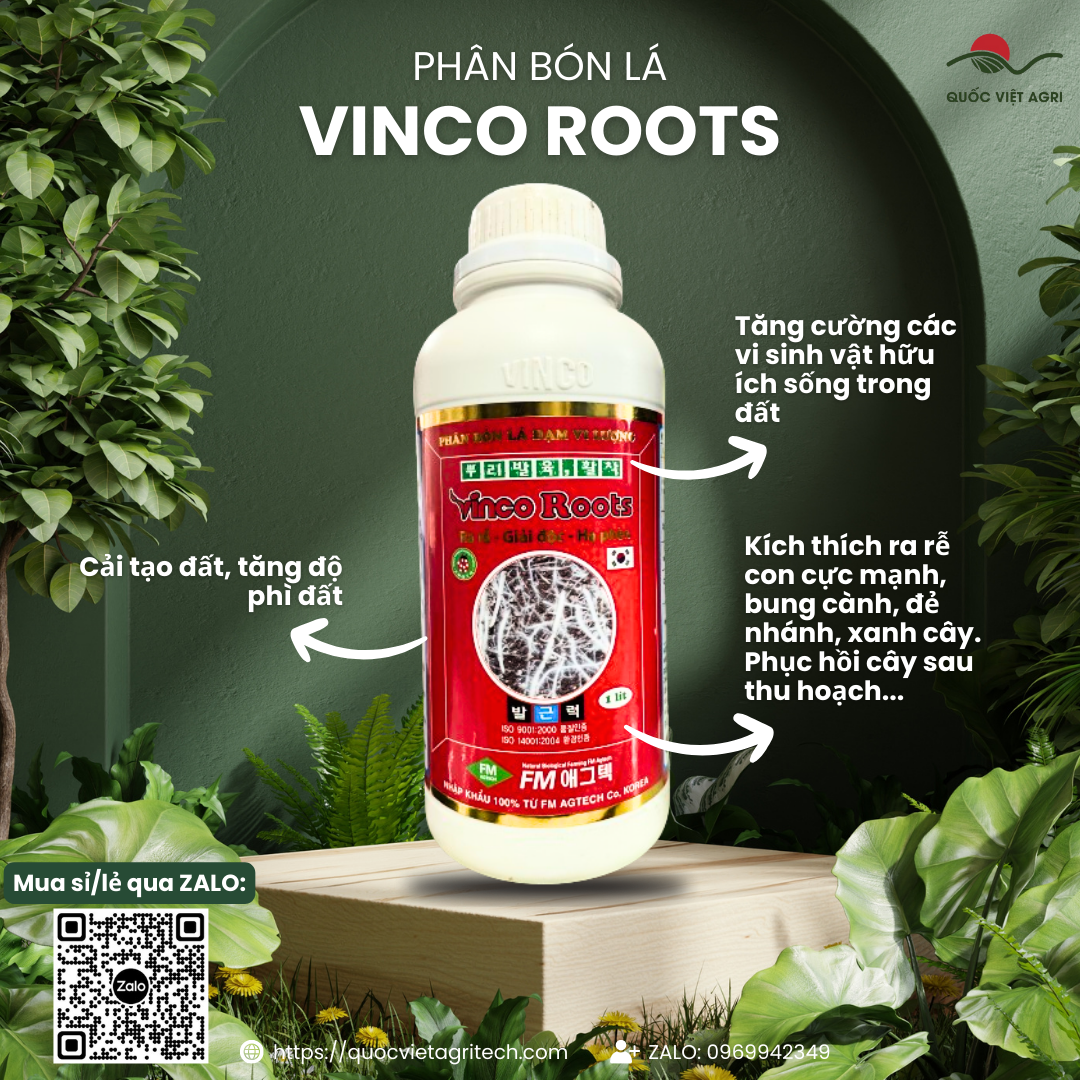 Phân bón lá đạm vi lượng - vinco roots - 1 lít
