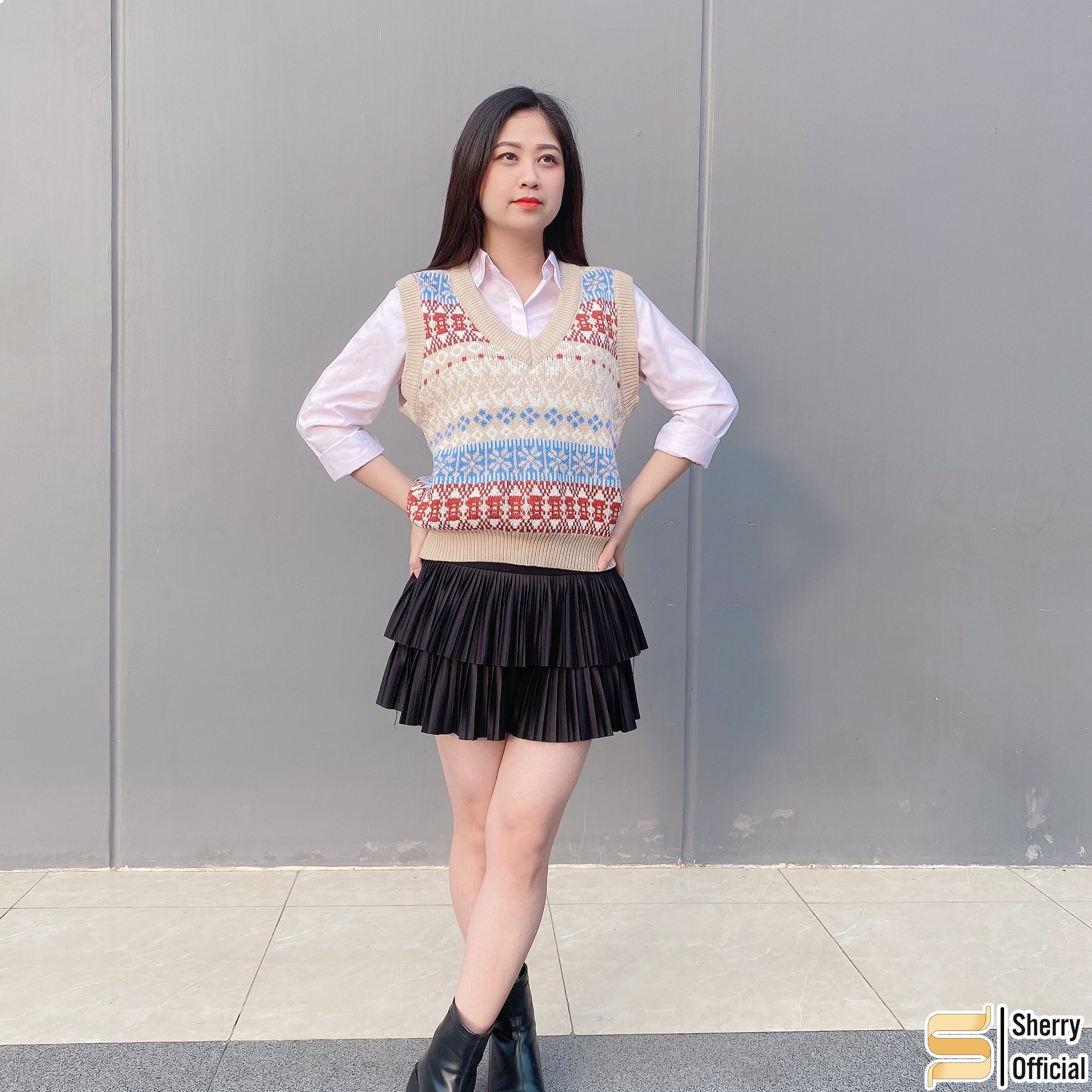 Áo len gile nữ Thổ Cẩm siêu ấm