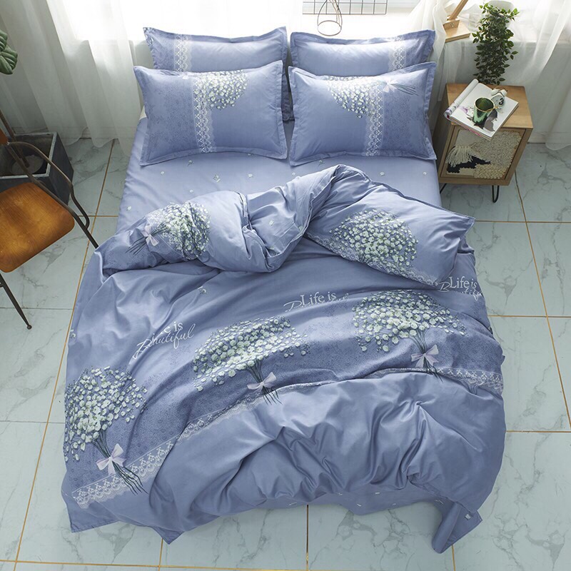 chăn ga gối lavender mẫu mới 2020