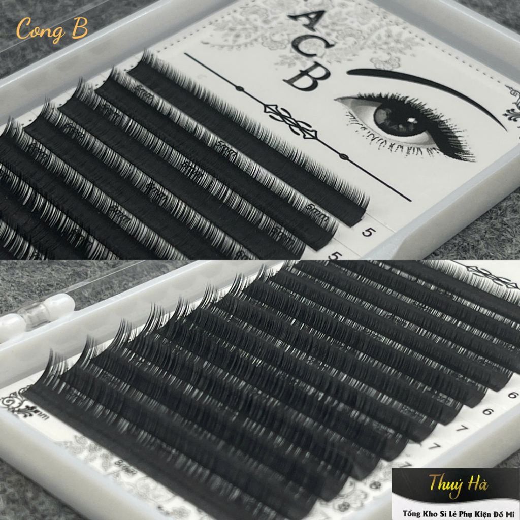 Mi dưới mix size 5-6-7-8mm cong J_B \ dày 0.07-0.10_nối tự nhiên,bắt keo tốt_dụng cụ nối mi_Thúy Hà