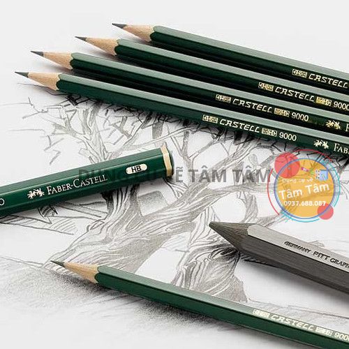 Bút Chì phác thảo, bút chì đen Castell 9000, Faber Castell-Dụng cụ vẽ Tâm Tâm