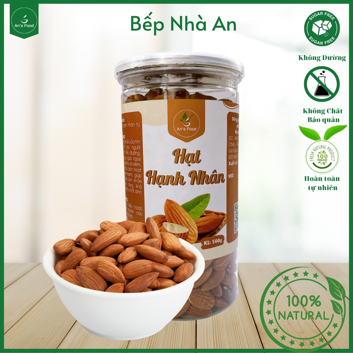 Hạnh nhân sống làm sữa hạt - 1kg