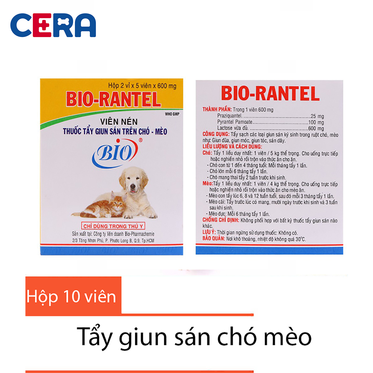 Tẩy Giun Chó Mèo  - Bio Rantel (5 viên )