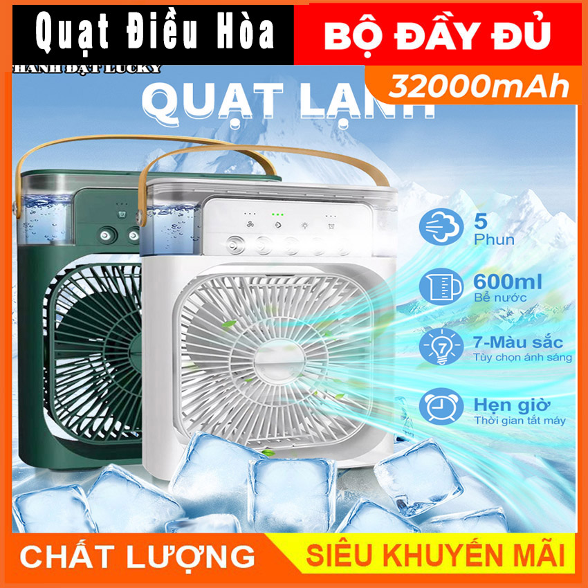 Quạt hơi nước thông minh mini để bàn quạt gió làm mát tạo ẩm Quạt điều hòa hơi nước dung tích 600ml làm mát bằng đá nhanh hơn nhiều