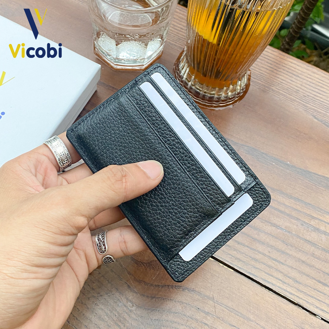 Mini wallet đựng cowhide card Vicobi M22, for male and female Series card holder, made in Vietnam