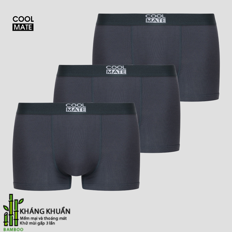 Nơi bán Combo 3 quần lót đùi nam Trunk Bamboo kháng khuẩn cao cấp hàng Việt Nam thương hiệu Coolmate