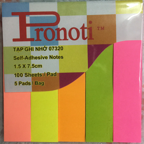Giấy note 5 màu pronoti 07320 / giấy ghi chú 5 màu pronoti