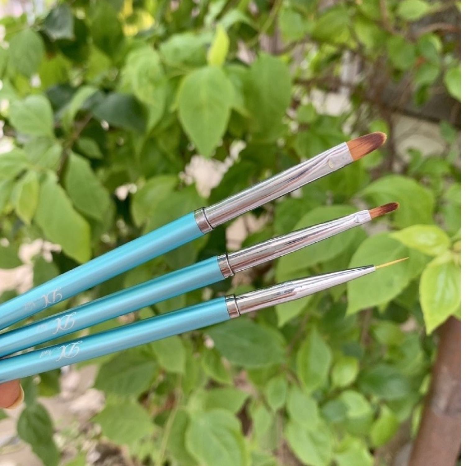 Bộ cọ xanh 3 cây DINGXI(cọ nét,cọ đắp ɡel,cọ hoa cúc)