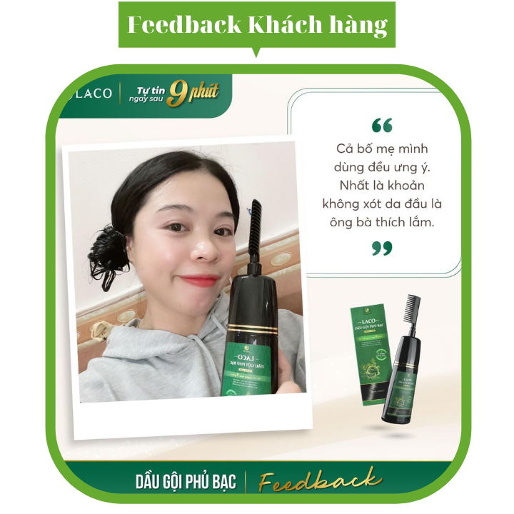 Dầu gội phủ bạc Laco - Dầu gội đen tóc thảo dược Laco 200ml