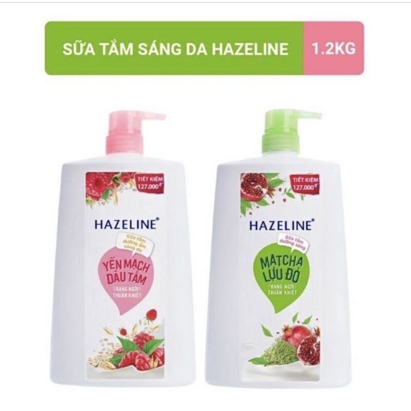 SỮA TẮM HAZELINE 1kg trắng sáng mịn da(nắp trắng)