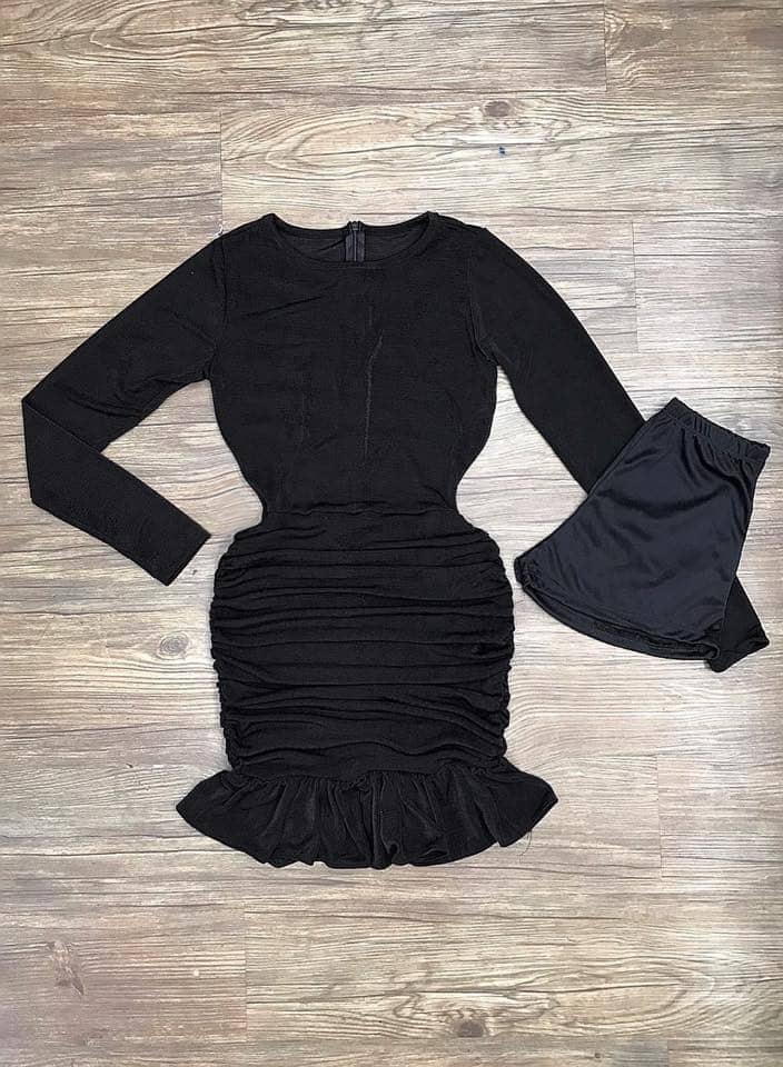 Đầm nhũ body tay dài đuôi cá kèm quần trong TTKX0629