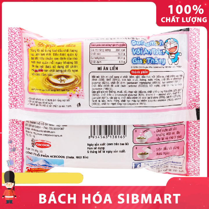 Mì tôm Hảo Hảo Acecook 75g - Bách Hóa SibMart - SA0001