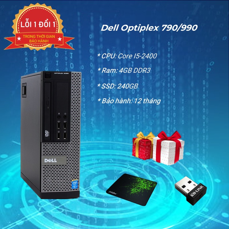 Bảng giá máy tính văn phòng Dell Optiplex 790/990 core i5 2400, ram 4GB , SSD 240GB Phong Vũ