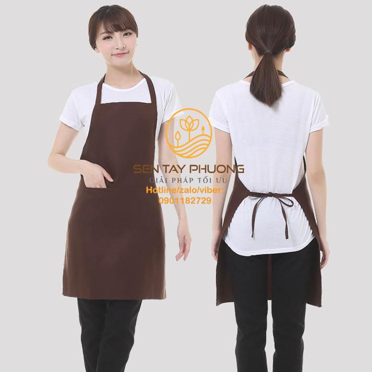 [HCM]Tạp Dề Yếm Màu Nâu Cafe Hàng Đẹp Gía Gốc Sản Xuất