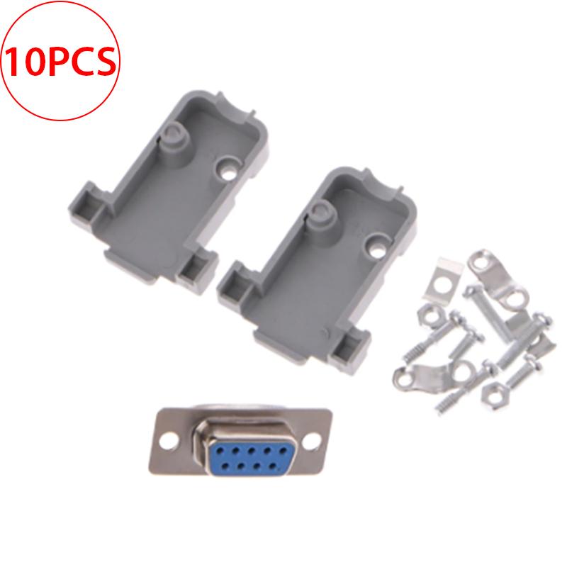 10PCS DB9 Male Connector Kit Solder Type Plastic