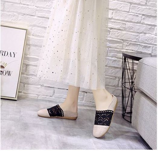 [Hoàn tiền 15%]Giày lười slip on nữ phối ren xinh xắn-GL8