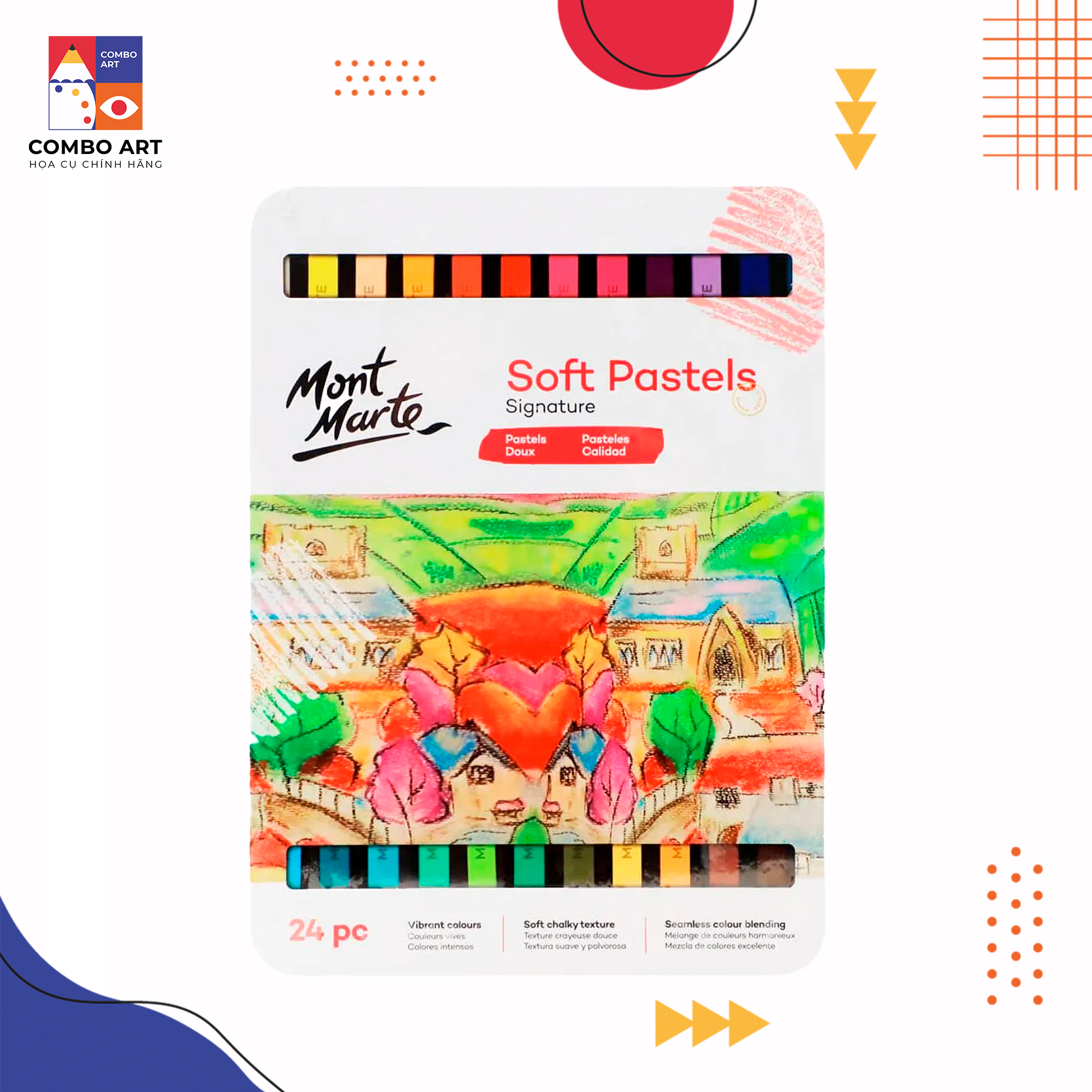 Bộ Phấn tiên Mont Marte 24 màu Pastel