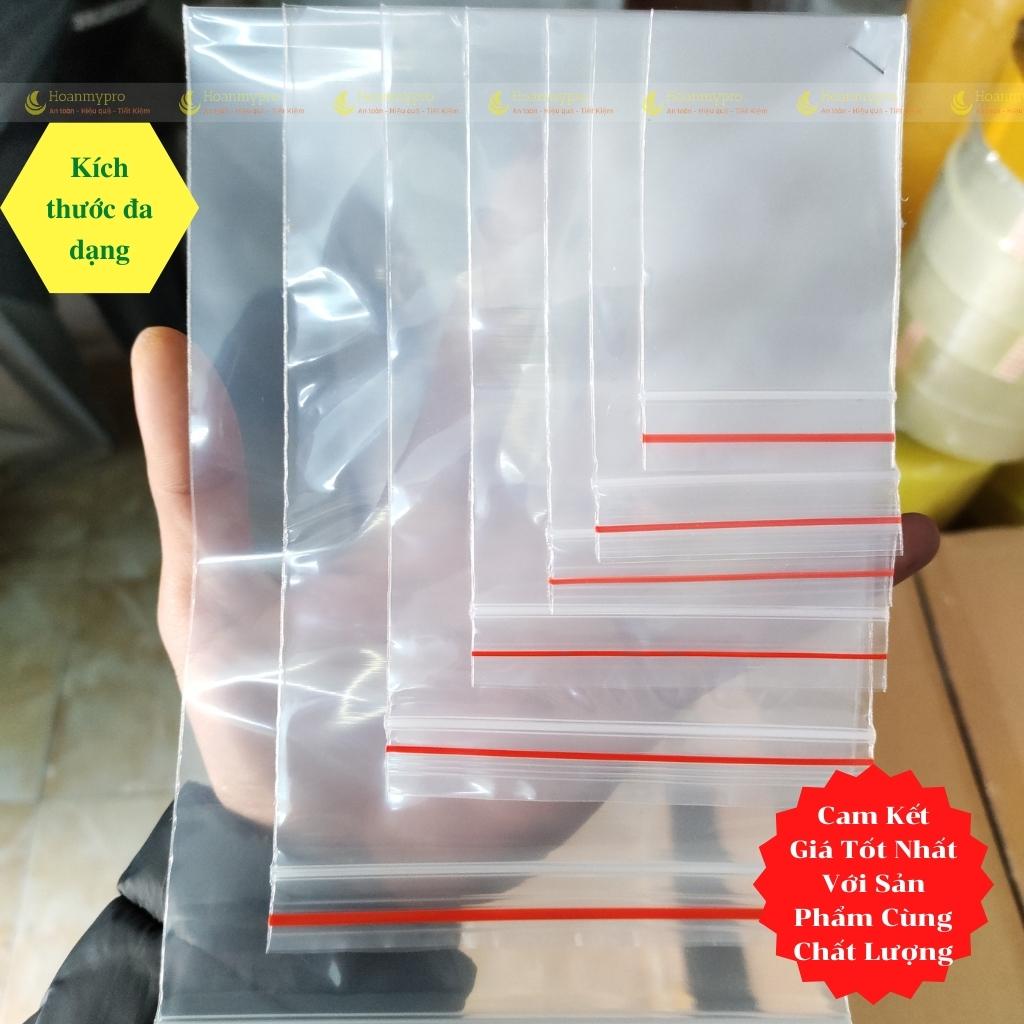 Túi zip 1kg túi zip khóa bấm viền chỉ đỏ loại dày