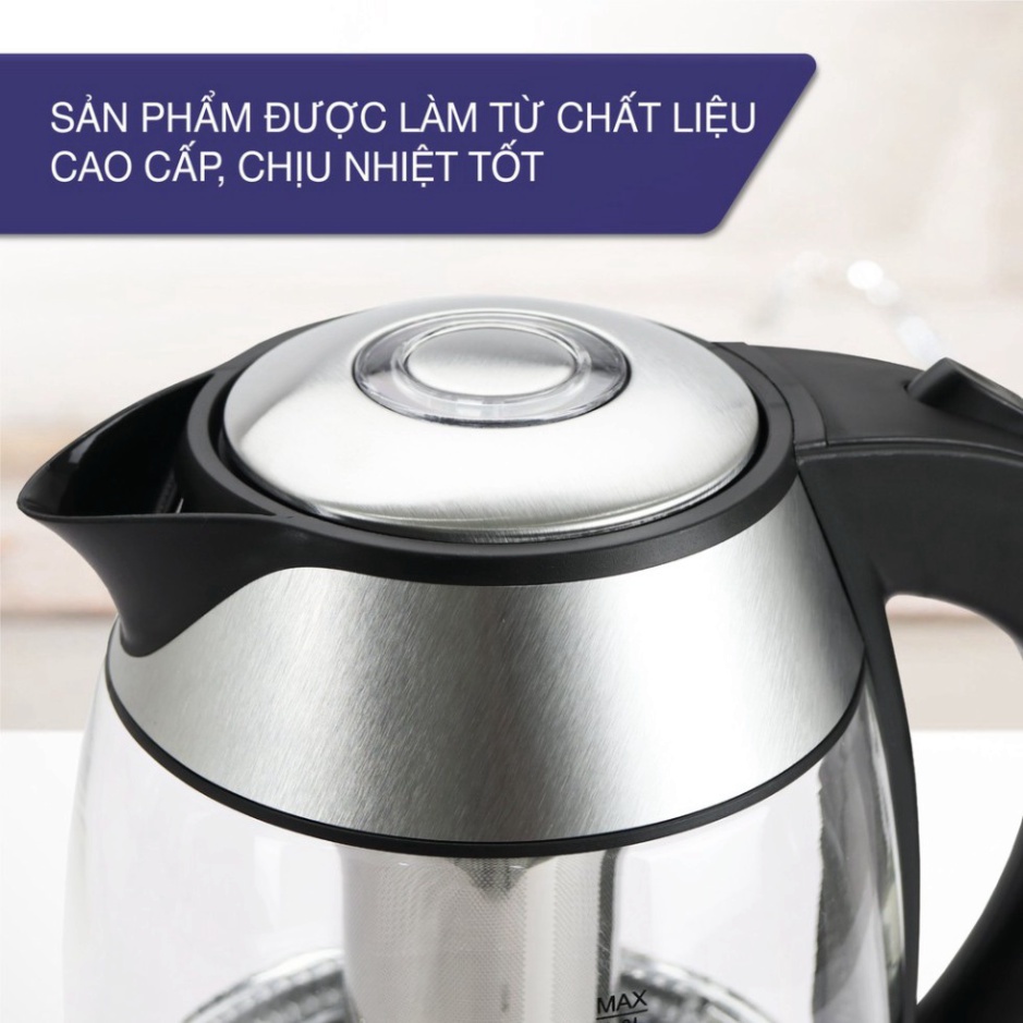 Ấm siêu tốc bình siêu tốc thủy tinh của Đức LEBENLANG LBE2819 1.8L