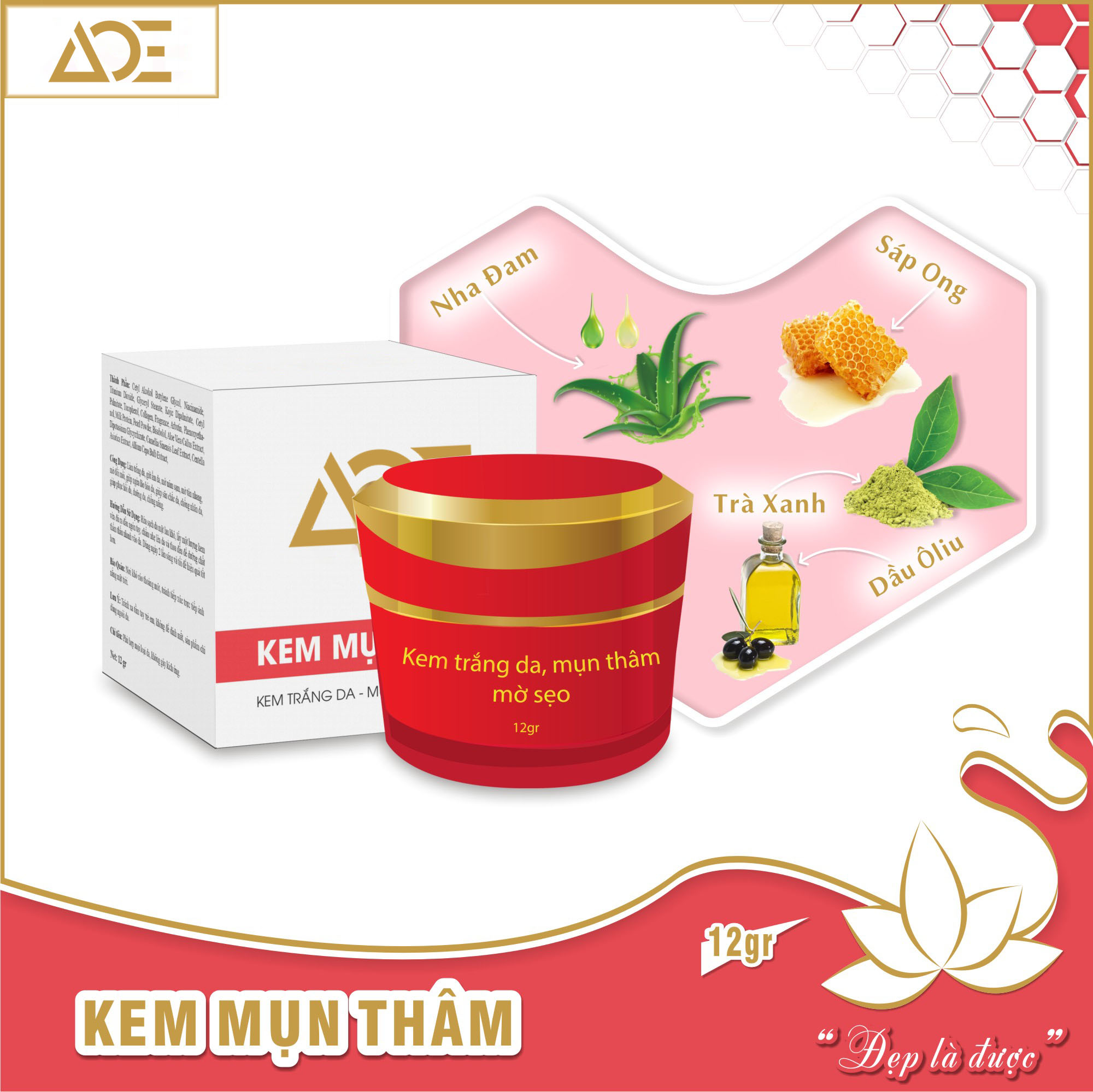 HCM Kem mụn thâm mờ sẹo ACE làm trắng da se khít lỗ chân lông 12g