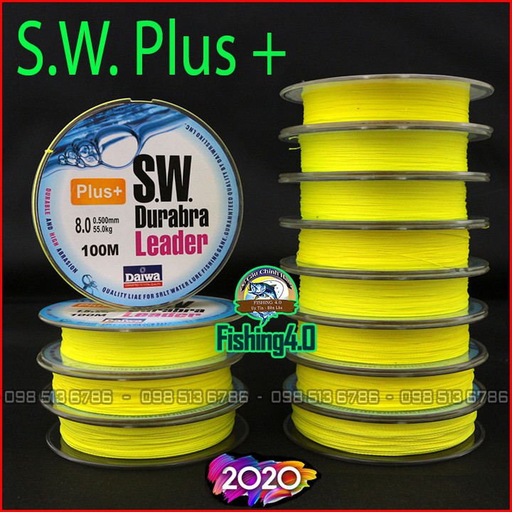 Dây Dù Câu Cá Daiwa SW Leader PLUS + Phiên bản 2020 màu vàng - Cam kết bảo hành đổi trả trong 2 tuần đầu