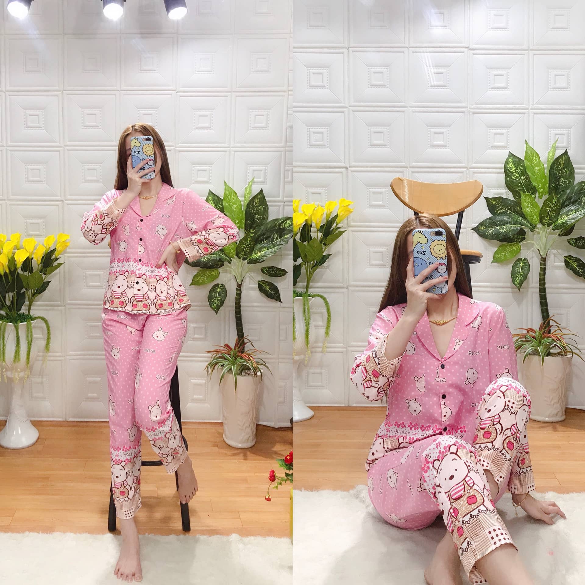 [HCM]Đồ ngủ nữ - Đồ bộ lụa satin cao cấp