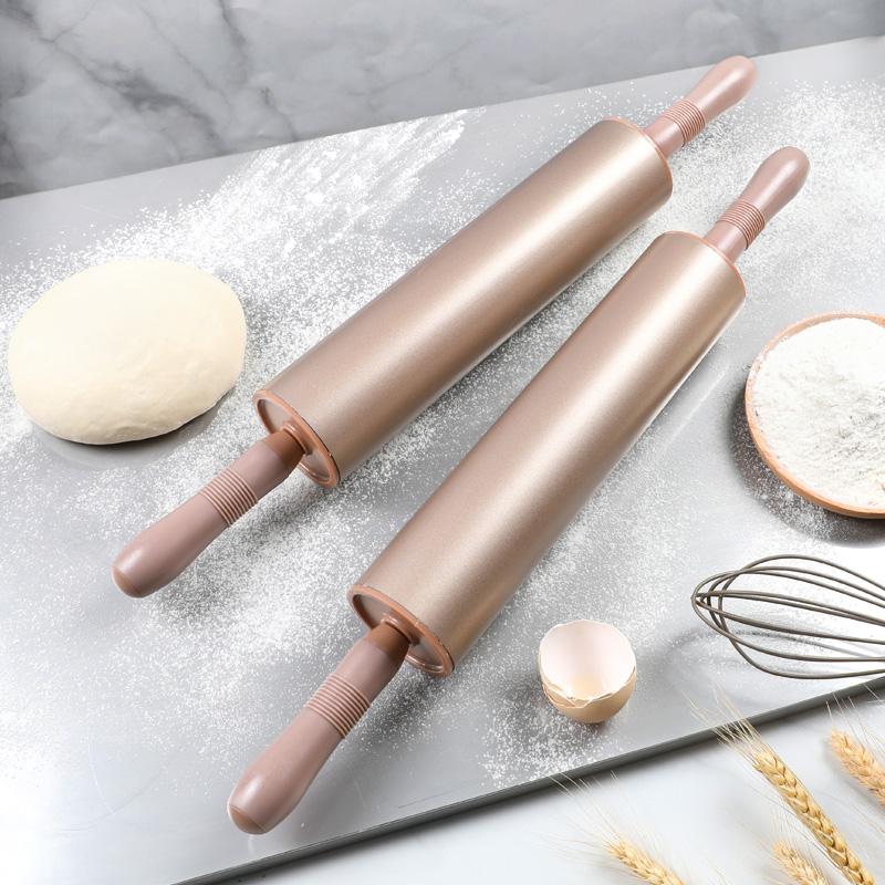 Vàng Không Dính Trục Lăn Cây Lăn Bột Đồ Gia Dụng Cỡ Đại Đuổi Con Lăn Làm Mì Fondant Bánh Bao, Bánh Pizza Thanh Cán Bột Nướng Dụng Cụ