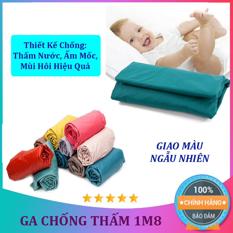 Ga Chống Thấm - Bọc Nệm Trải Giường 1M8 X 2M, 1M6 X 2M - Chống Thấm 100%, Thoáng Mát, Bền Đẹp - Bọc Đệm Chống Thấm Giá Rẻ, Ra Chong Tham Cho Be Tphcm, Ga Trải Giường Trơn Chống Nước - Deal24H - Màu Giao Ngẫu Nhiên