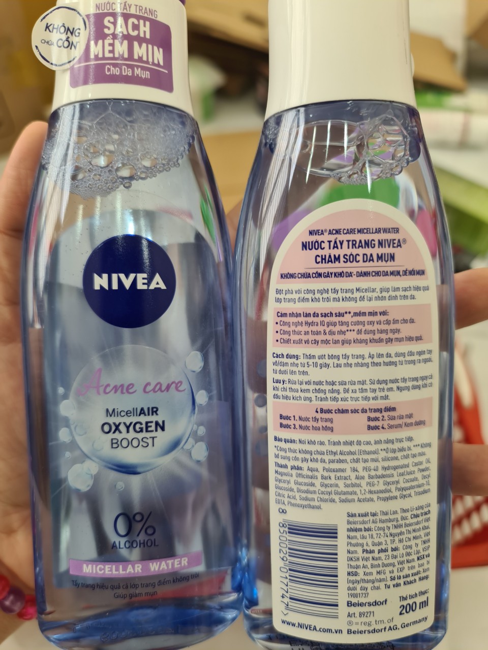Nước tẩy trang không chứa cồn Nivia dành cho da Mụn 200ml