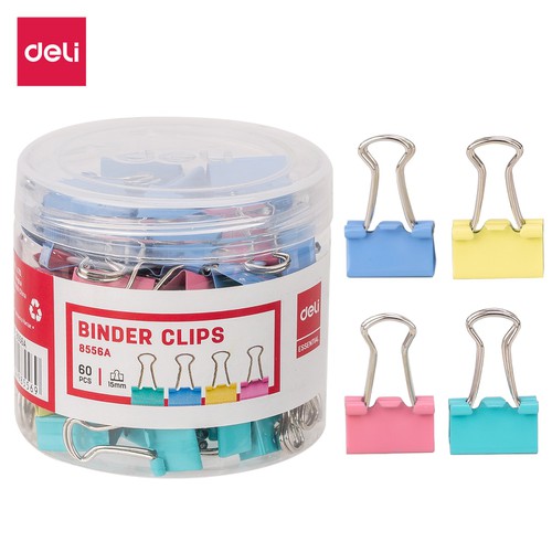 Kẹp bướm màu 15mm deli e8556a - 60 chiếc/hộp