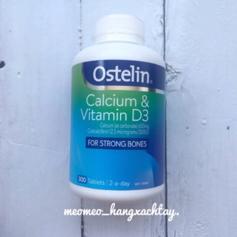 Ostelin Canxi và Vitamin D3 Úc cho bà bầu người lớn trẻ em từ 12 tuổi Ostelin Calcium & Vitamin D3(130 viên) nhập khẩu