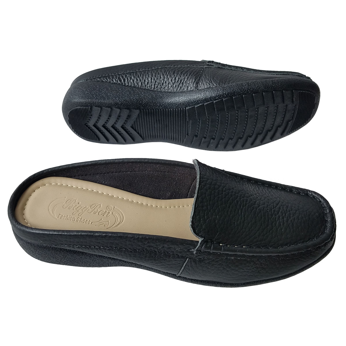 Dép Sục Nữ Da Bò Thật BIGGBEN Cao 3cm SBNB38