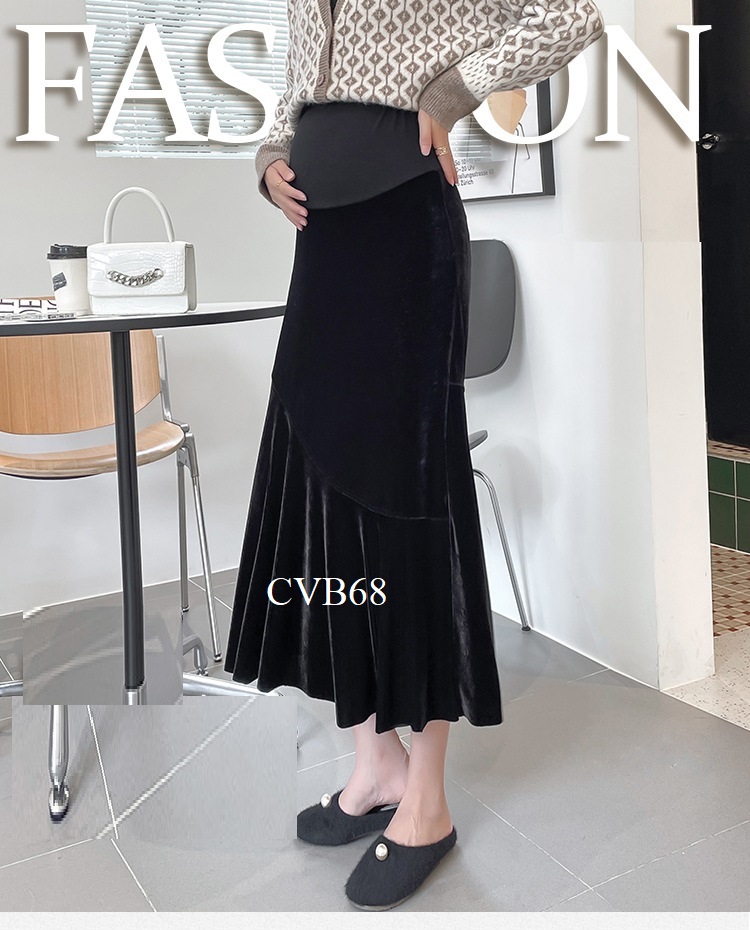Chân Váy Bầu Xinh CVB62 nhung dài