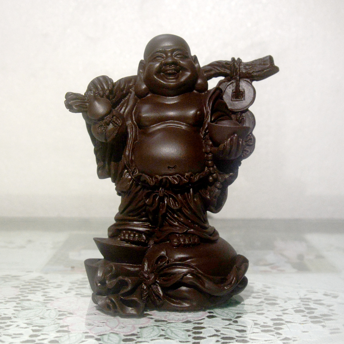 Tượng ngài Di Lặc Bồ Tát cầm hồ lô cao 13cm-nhiều mẫu