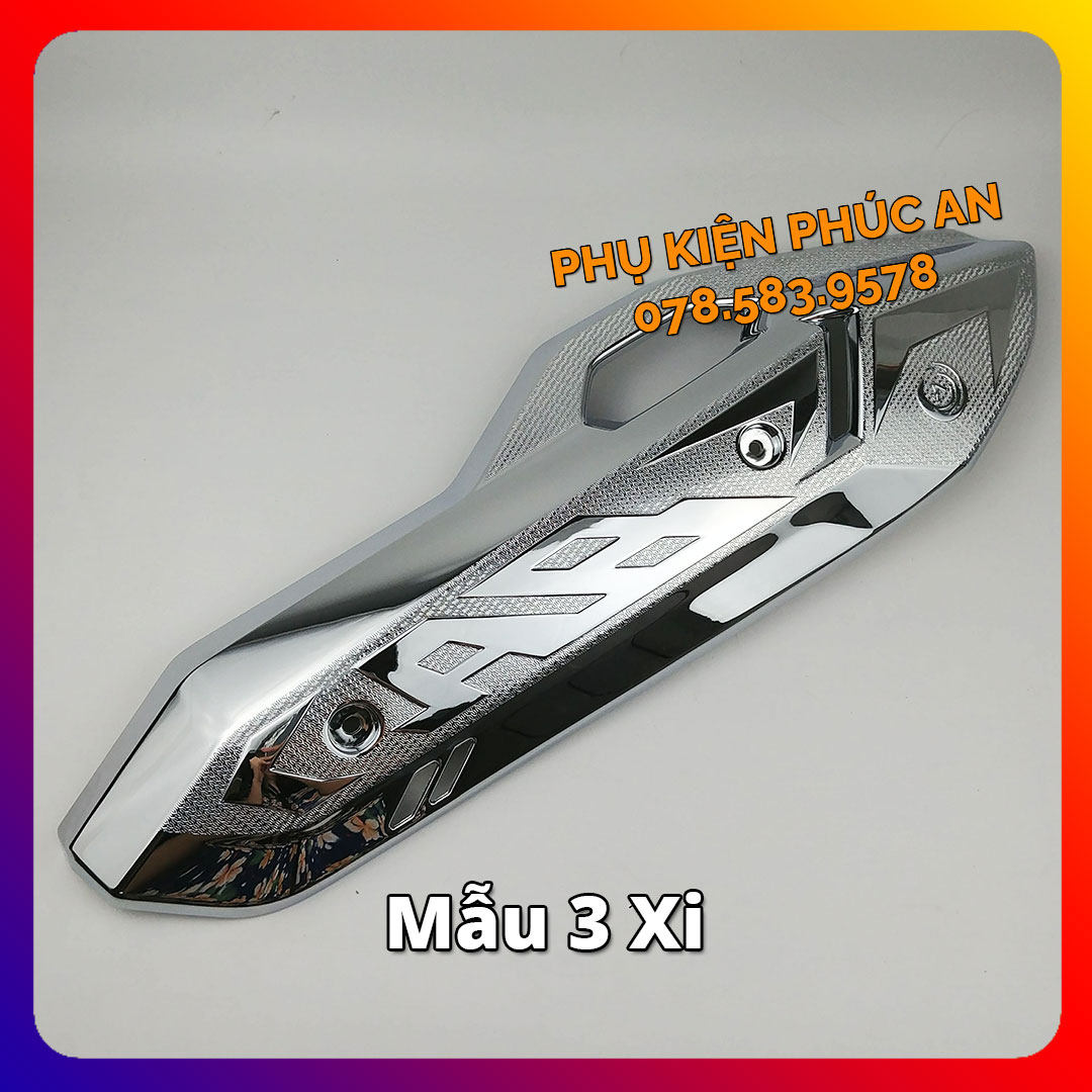 Ốp che ống pô xe Airblade AB năm 2023 2024 đời mới 160 125 pát bô cách nhiệt ống xả air blade đen nhám xi inox crom carbon