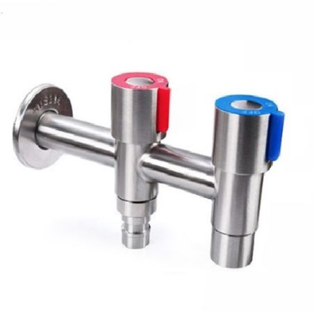Vòi nước, vòi hồ có 2 ống xả-kết hợp vòi máy giặt iNox 304 nguyên khối KD-VHK01( Bạc ), tiết kiệm nước, dễ dàng tháo lắp