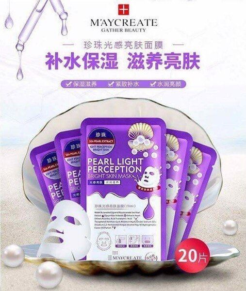 [HCM]Mặt Nạ Dưỡng Trắng HA Pearl Light Perception Bright Skin Mask.(  1 hộp 20 miếng)