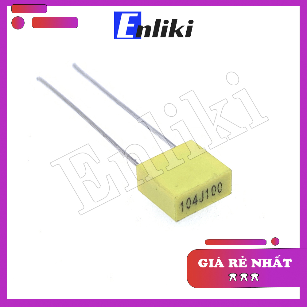 2 Chiếc Tụ 100V Màu Vàng 0.1uF 104J 5mm