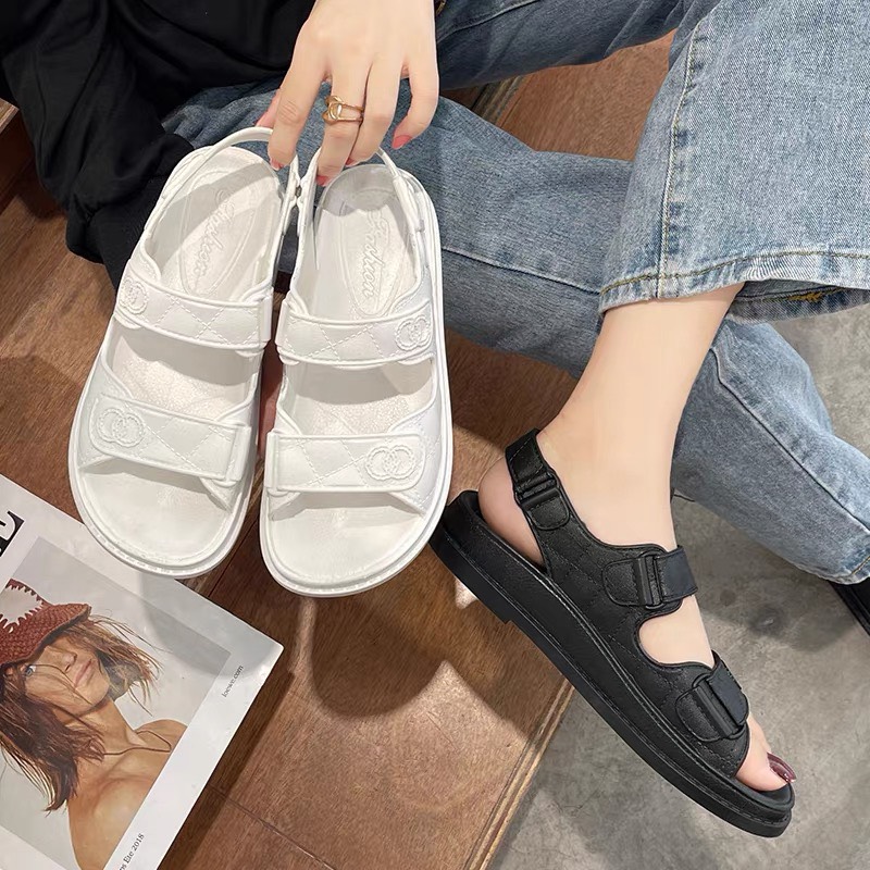 SANDAL NỮ CAO SU NON  SIÊU MỀM 2 MÀU ĐEN TRẮNG