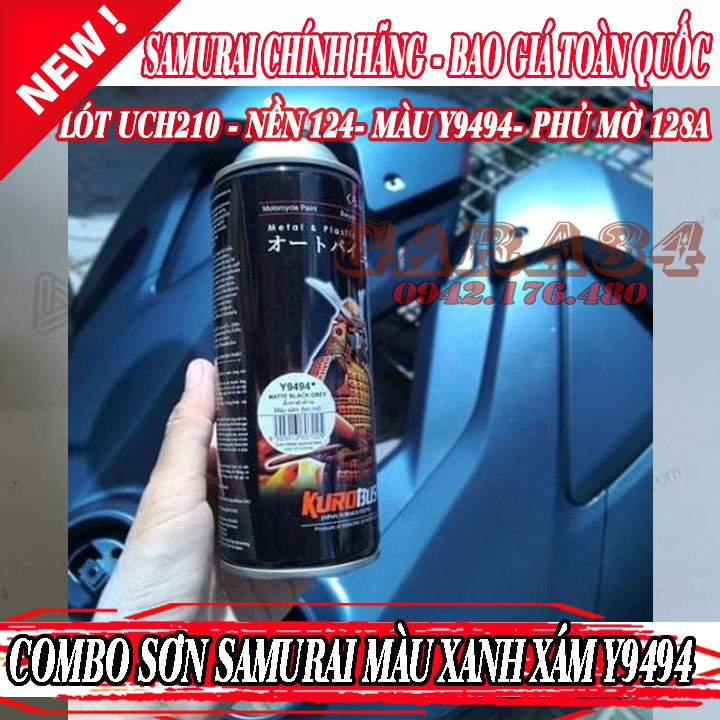 [HCM]COMBO SƠN SAMURAI MÀU XANH XÁM MỜ Y9494