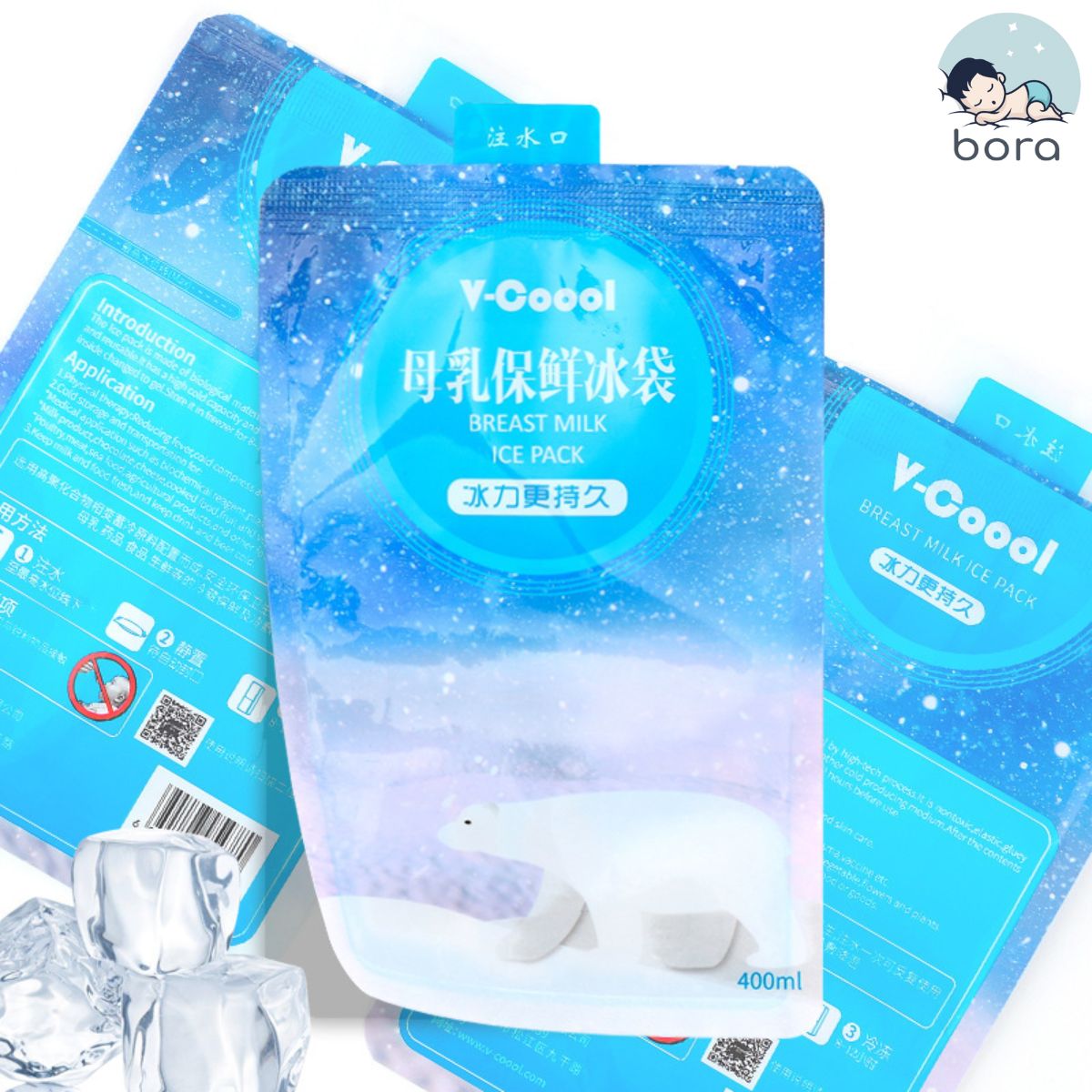 Túi đá khô giữ lạnh sữa V-coool 400ml