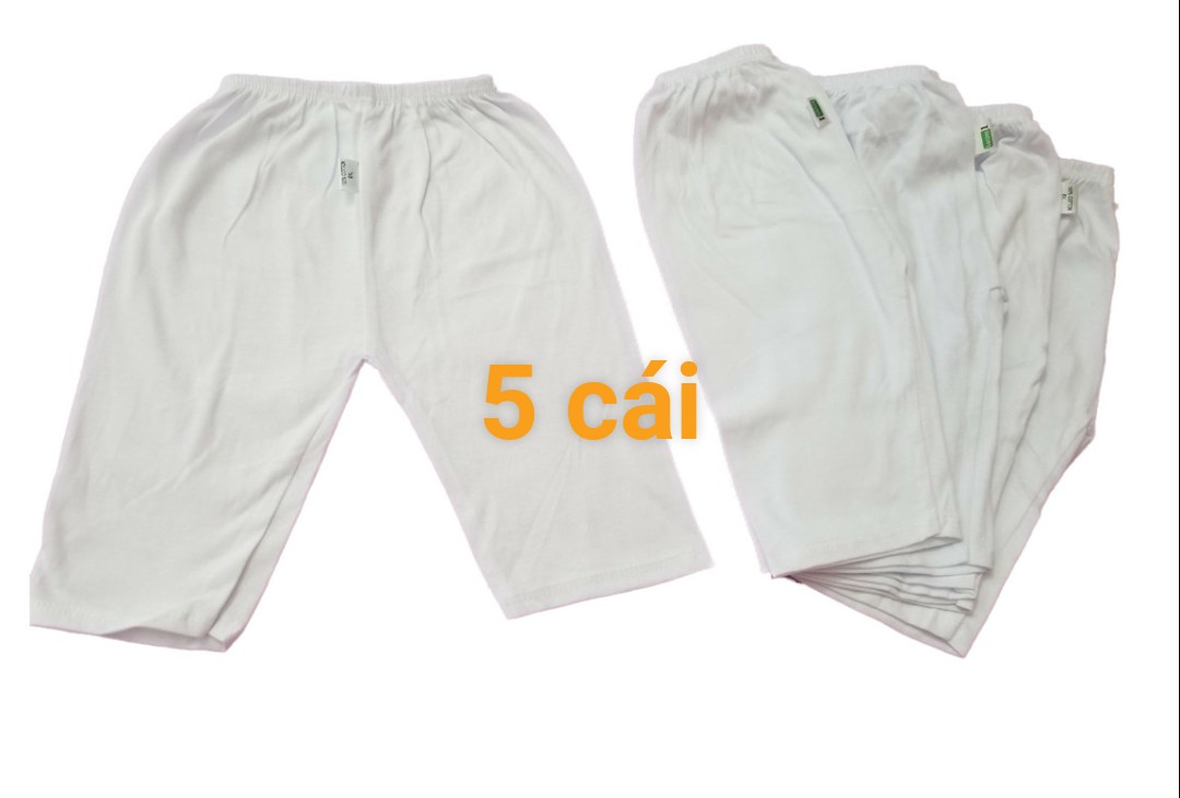Quần dài trắng cho bé sơ sinh đến 9kg (5 cái)