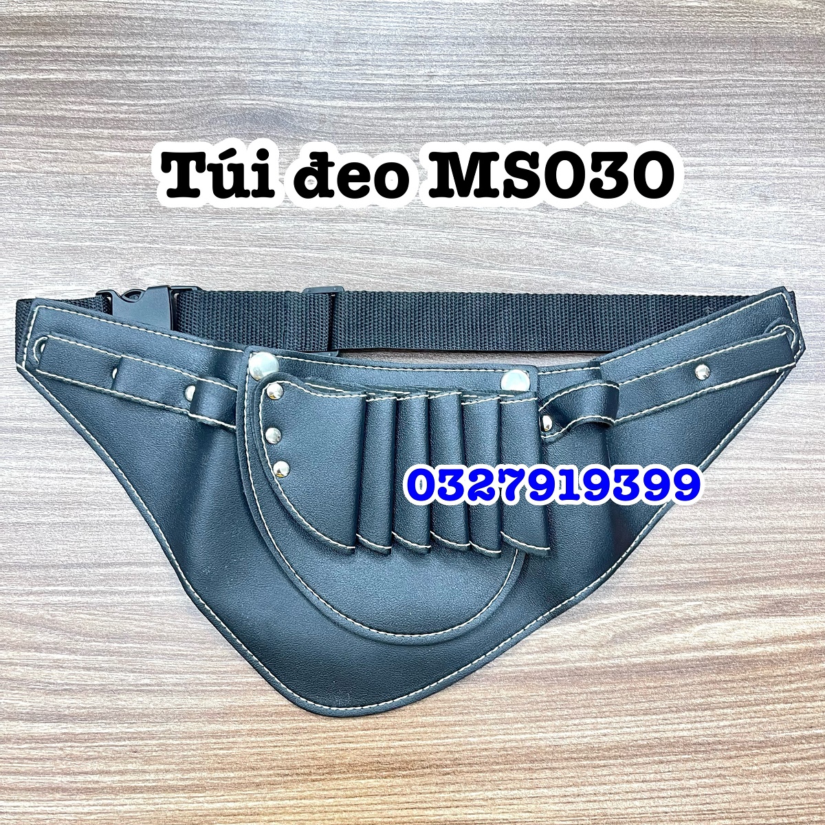 Túi đeo đựng kéo cắt tóc MS030 - Chuyên sản phẩm tóc, thiết kế nhiều ngăn, đai dây điều chỉnh, khâu thủ công, kích thước 40cm x 18cm, tiện lợi cho dụng cụ cắt tóc hàng ngày.