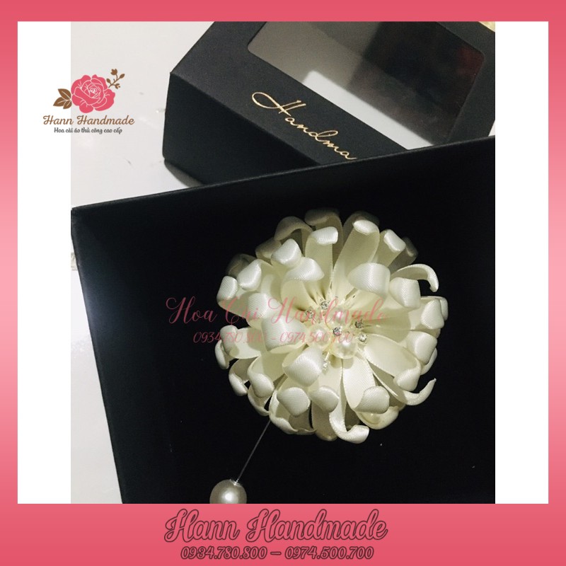 Sỉ Hoa Cài Áo Hoa Cúc Ruy Băng [HANN HANDMADE - Hoa cài áo, phụ kiện thời trang sỉ]
