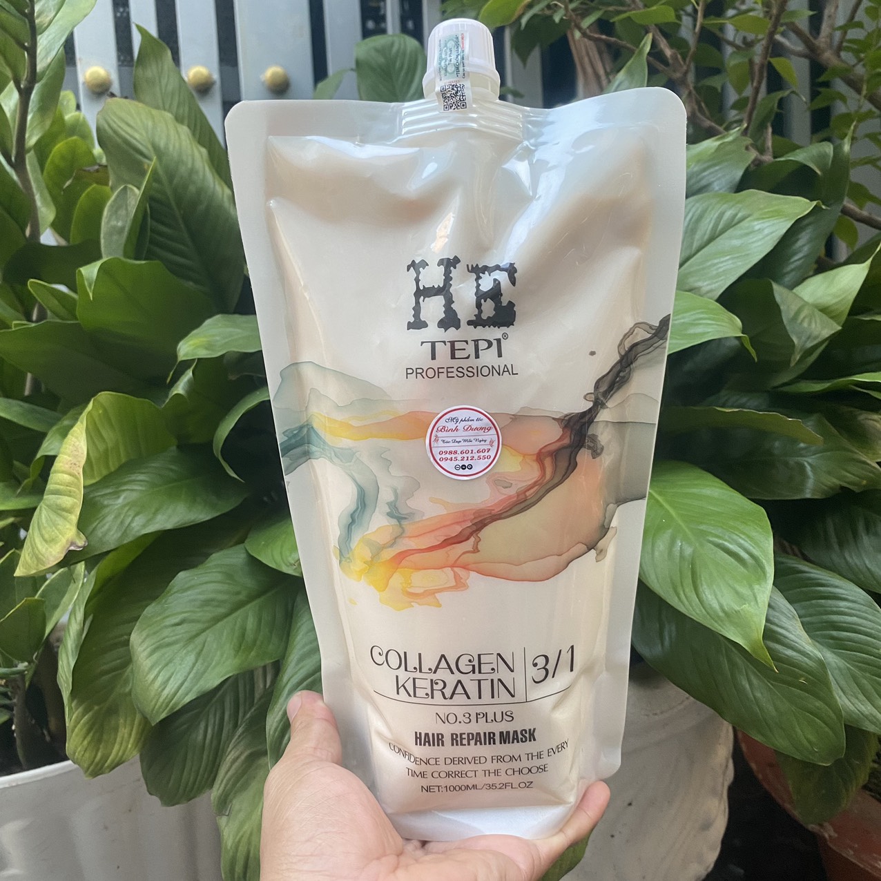 Kem ủ tóc siêu phục hồi he tepi collagen keratin hair repair mask 500ml new