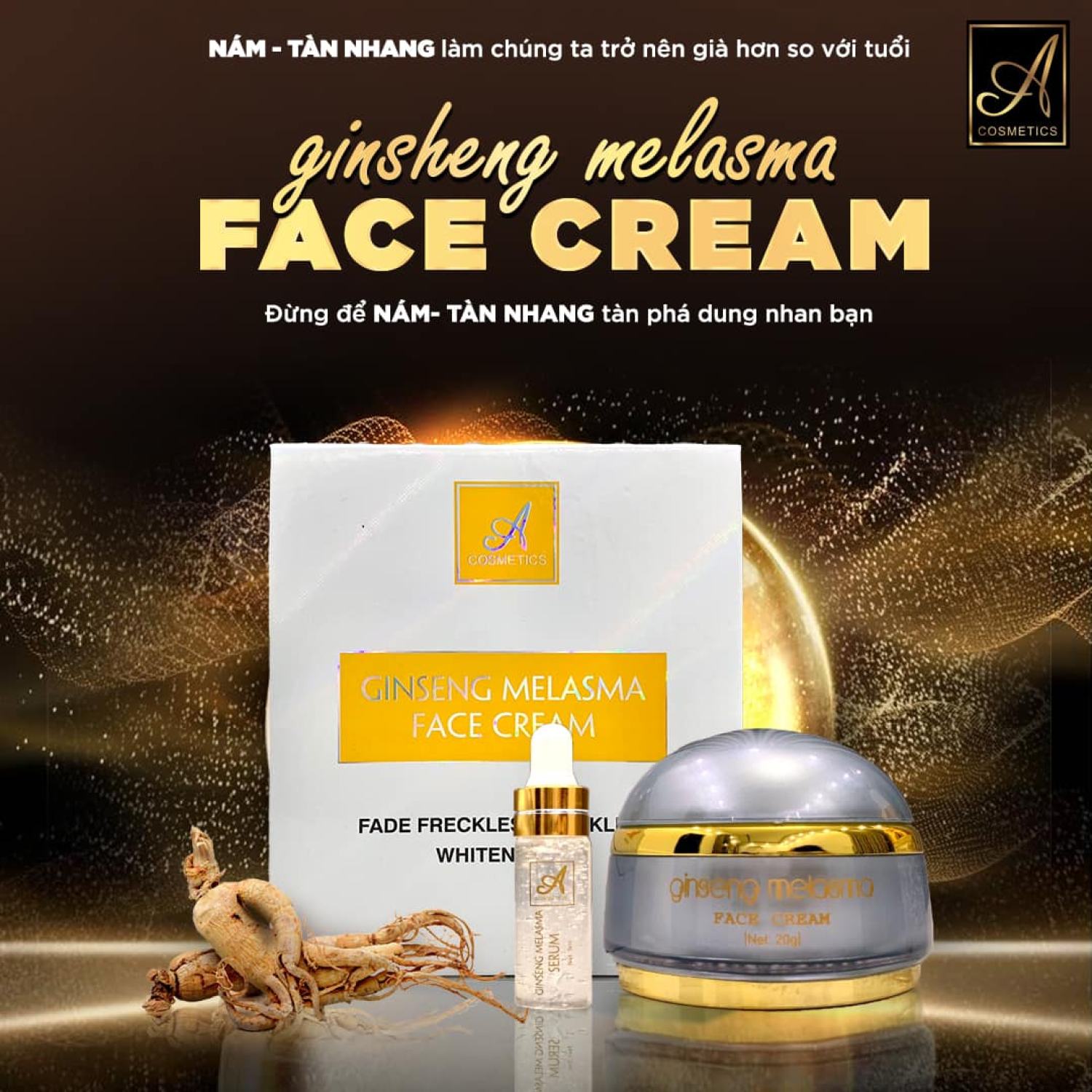 Kem Face nám Nhân Sâm Acosmetics Giảm nám tàn Nhang Phương Anh