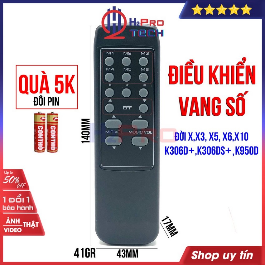 Remote Điều Khiển Vang Số Đời X Như X3,X5,X6,X10, K306D+,K306Ds+,K950D, Điều Khiển Vang Số Đời X Chính Hãng-H2Pro Tech
