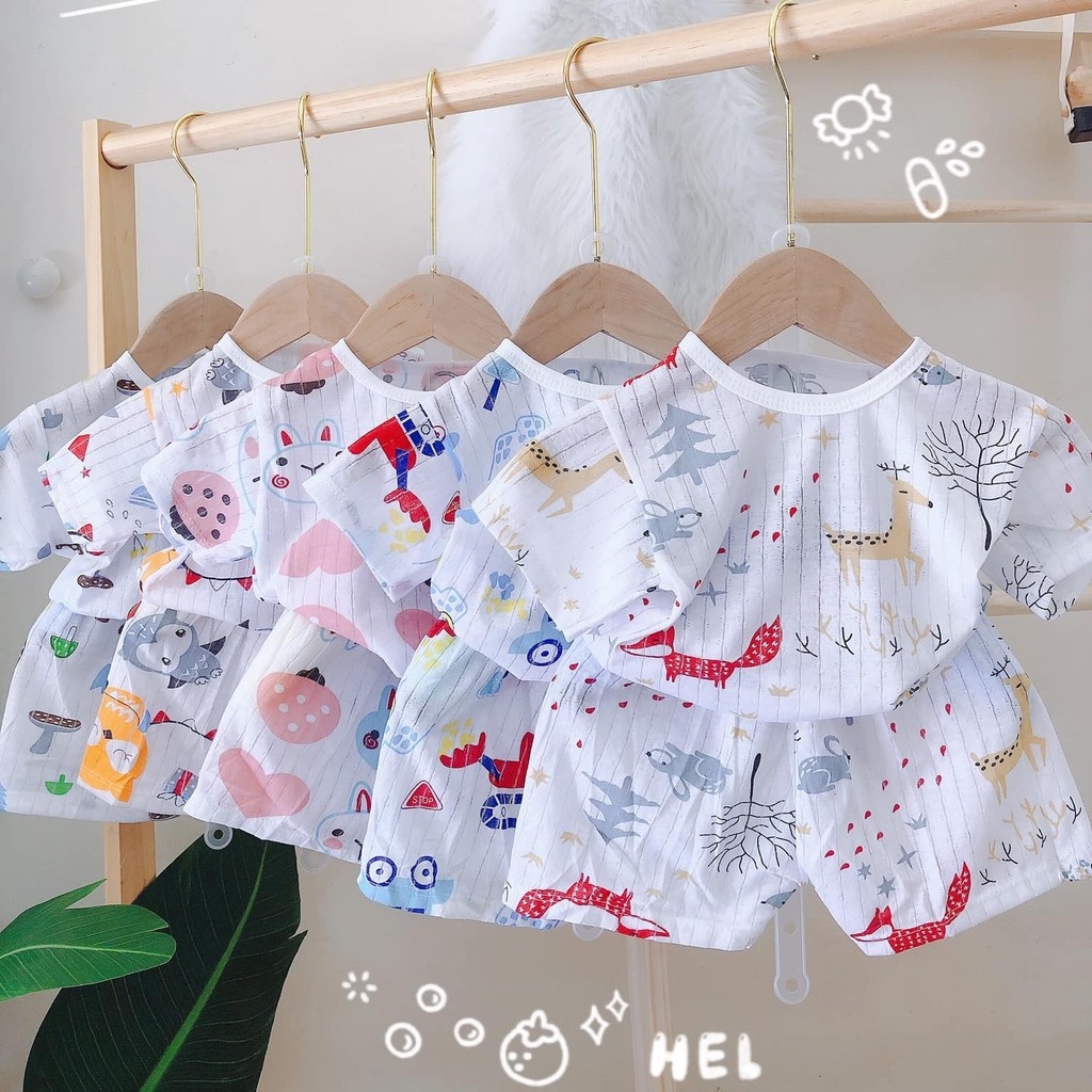 combo 7 bộ cotton giấy mềm mại thoáng mát cho bé